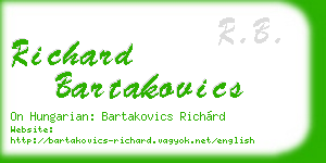 richard bartakovics business card
